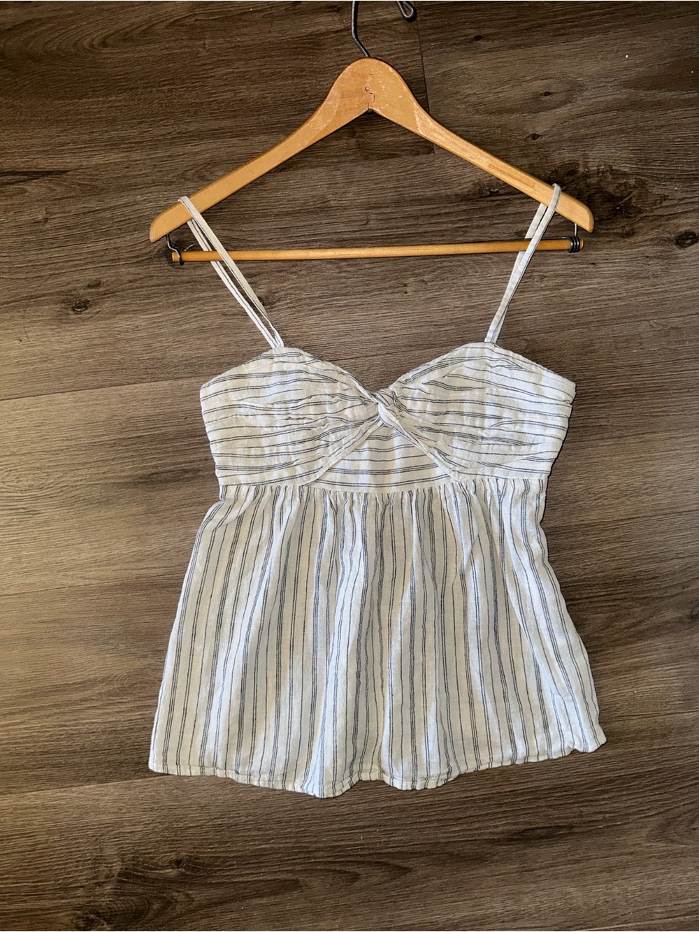 Banana Republic Ivory and Black Striped Camisole Cotton Blend - Picture 3 of 7